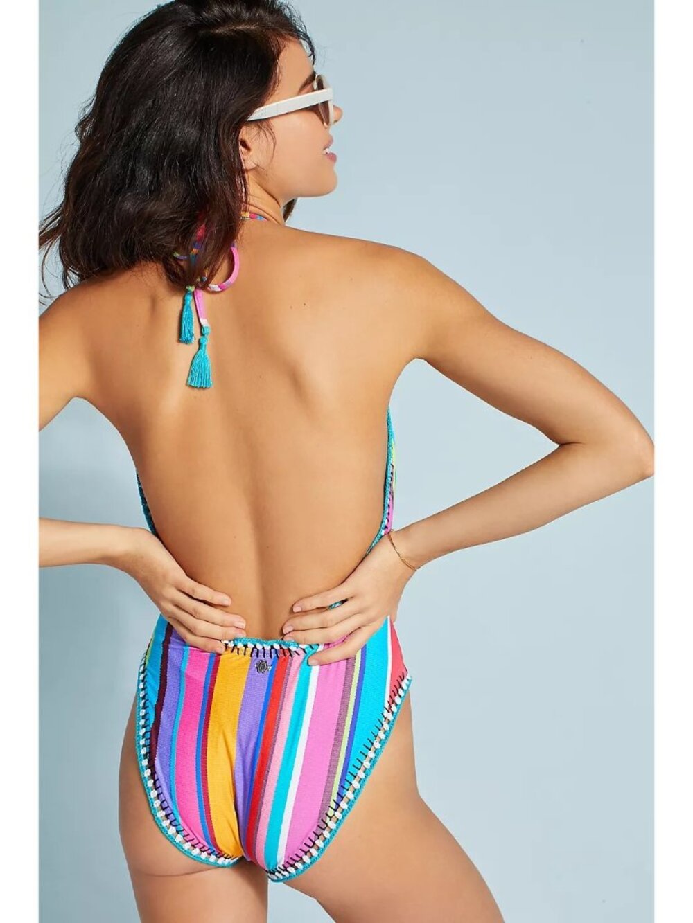 Nanette Lepore Sayulita Serape Embroidered One-Piece Swimsuit Womens M (PP571) - Picture 3 of 10